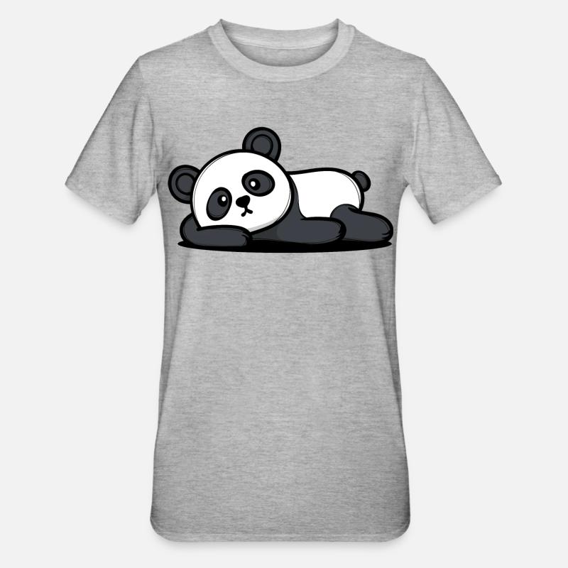 Is Mir Egal Statement Panda Gleichgültig - Unisex Polycotton T-Shirt - Grau meliert