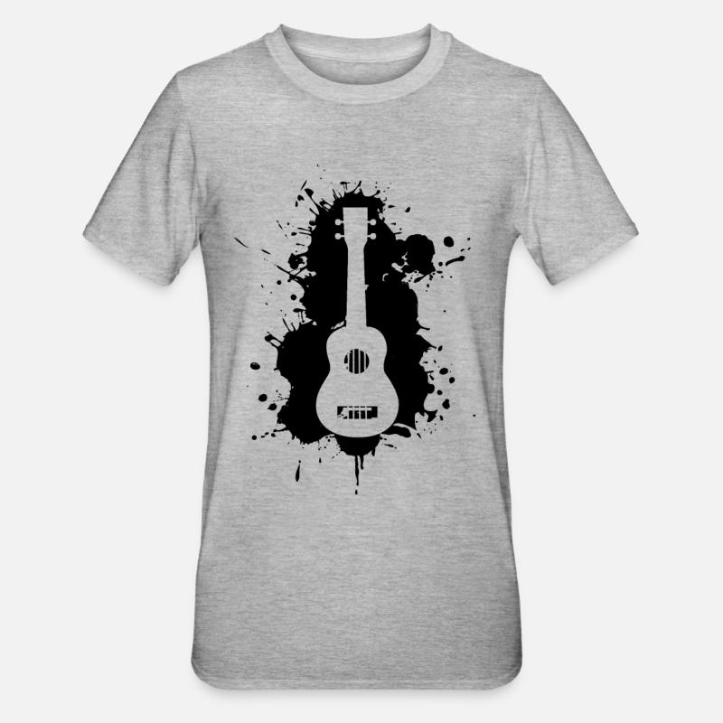 Ukulélé - T-shirt polycoton Unisexe - gris chiné