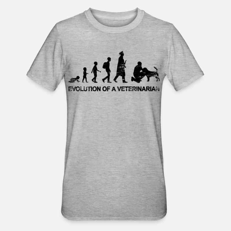 Évolution d’un vétérinaire - T-shirt polycoton Unisexe - gris chiné