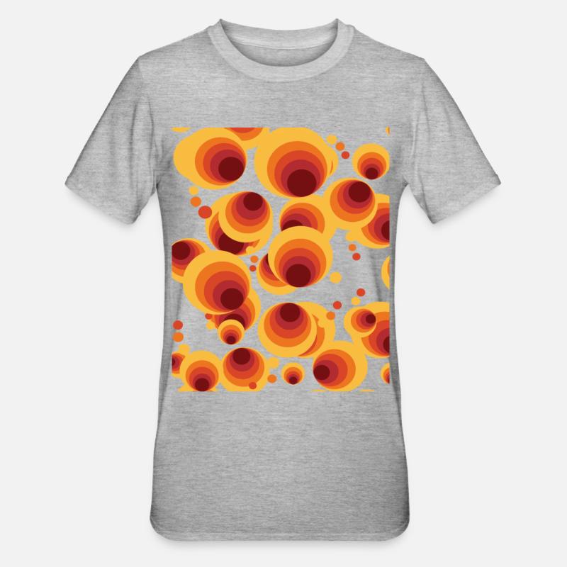 Abstraktes Polka Dots Kreismuster - Unisex Polycotton T-Shirt - Grau meliert