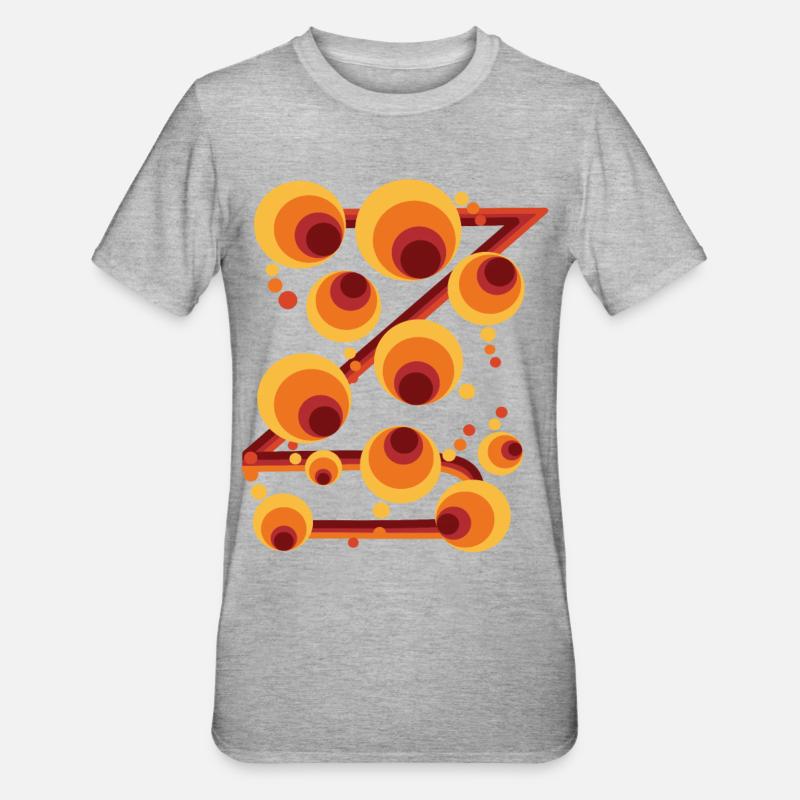 Abstract Polka Dot Circle Pattern - Unisex Polycotton T-Shirt - heather grey