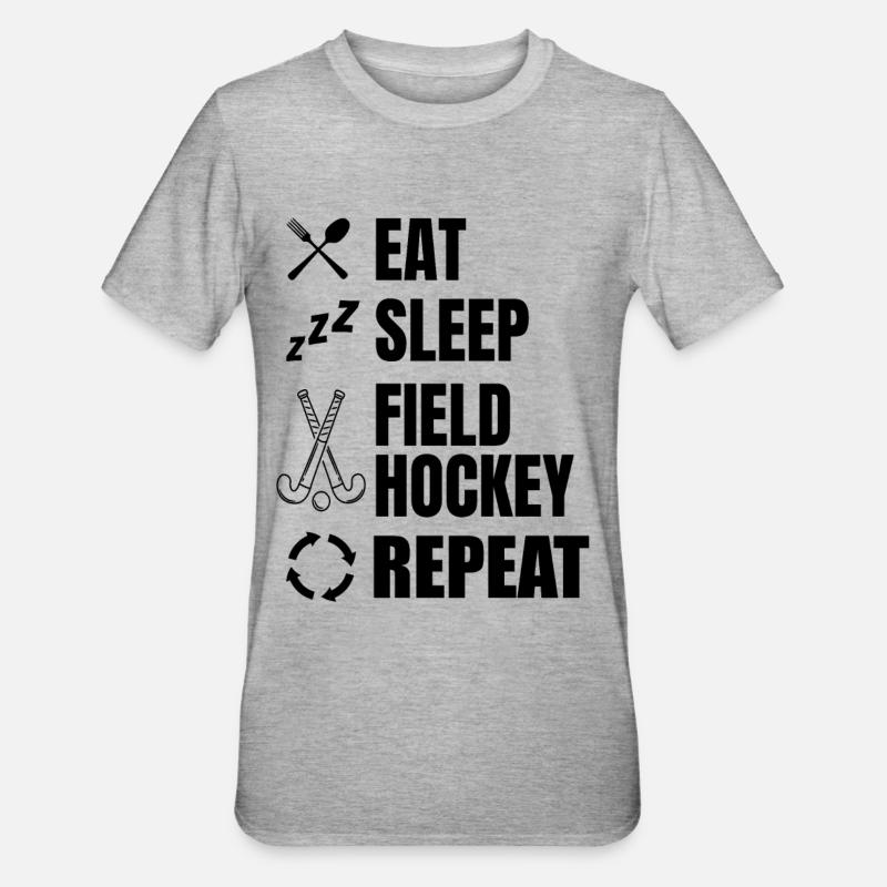 Routine quotidienne du hockey sur gazon - T-shirt polycoton Unisexe - gris chiné