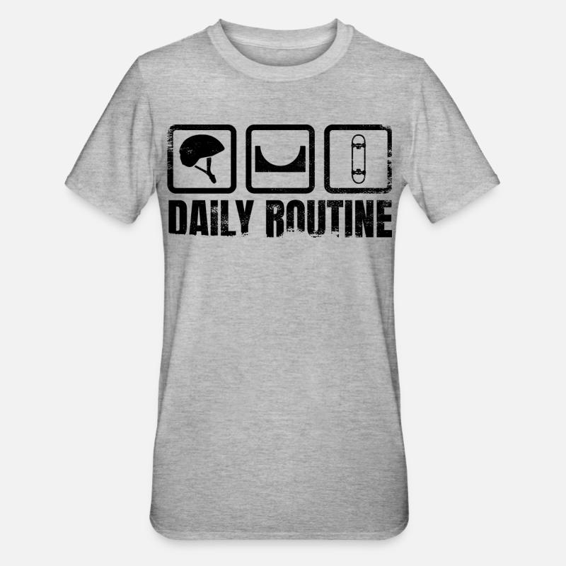 Tägliche Routine - Unisex Polycotton T-Shirt - Grau meliert