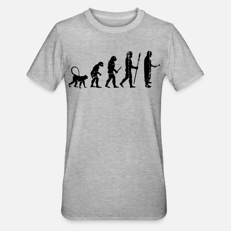 Évolution de Fleischer - T-shirt polycoton Unisexe - gris chiné