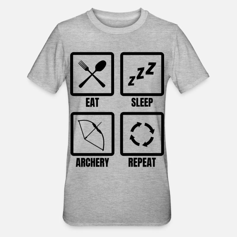 Bogenschütze Routine - Unisex Polycotton T-Shirt - Grau meliert