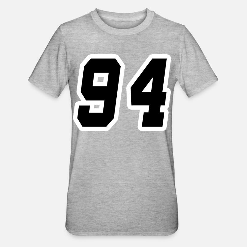 Nummer vierundneunzig 94 - Unisex Polycotton T-Shirt - Grau meliert