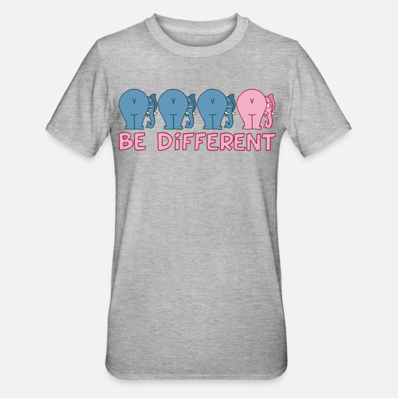 Un éléphant différent - T-shirt polycoton Unisexe - gris chiné