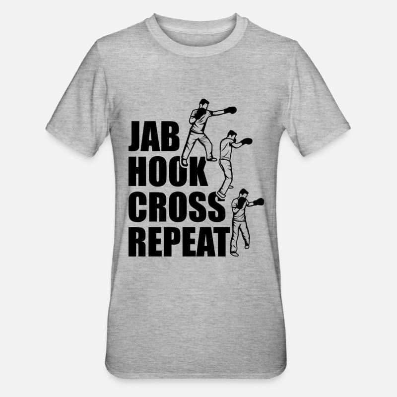 Boxing techniques - Unisex Polycotton T-Shirt - heather grey