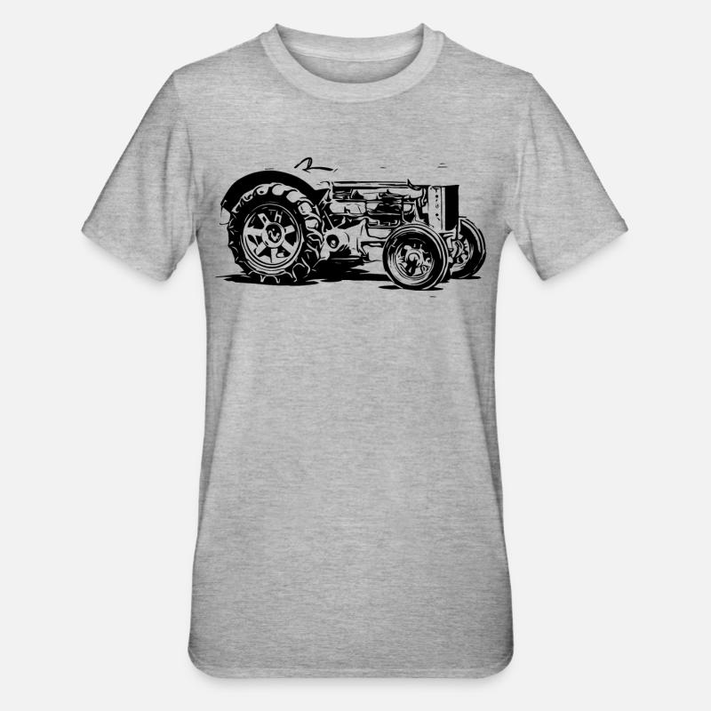 Alter Model F Traktor - Unisex Polycotton T-Shirt - Grau meliert