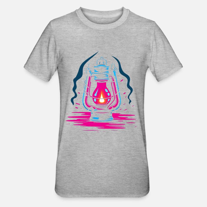 Lampe à huile Look rétro - T-shirt polycoton Unisexe - gris chiné