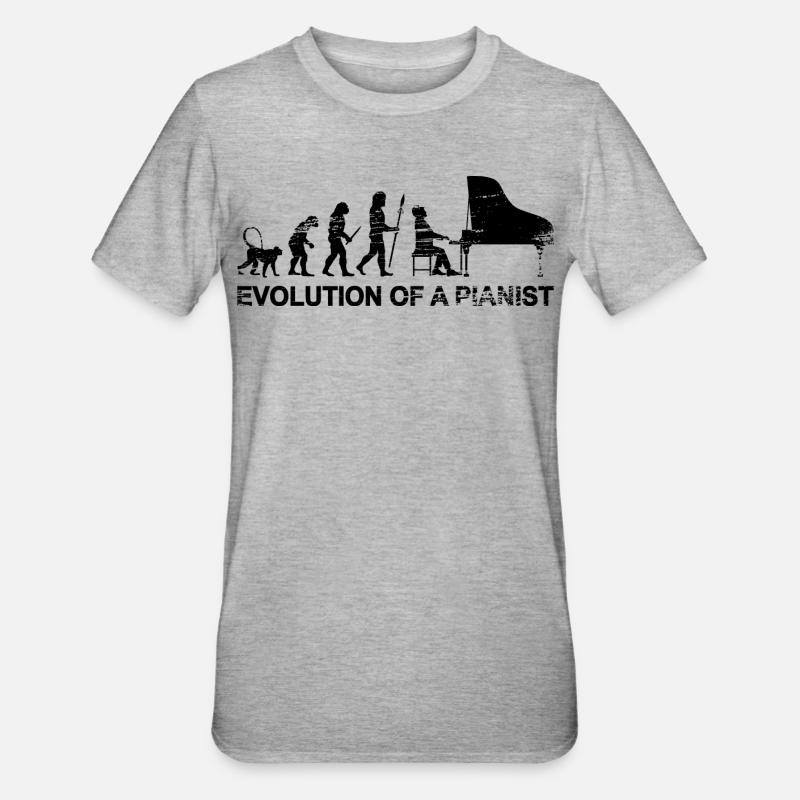 Entwicklung eines Pianisten - Unisex Polycotton T-Shirt - Grau meliert