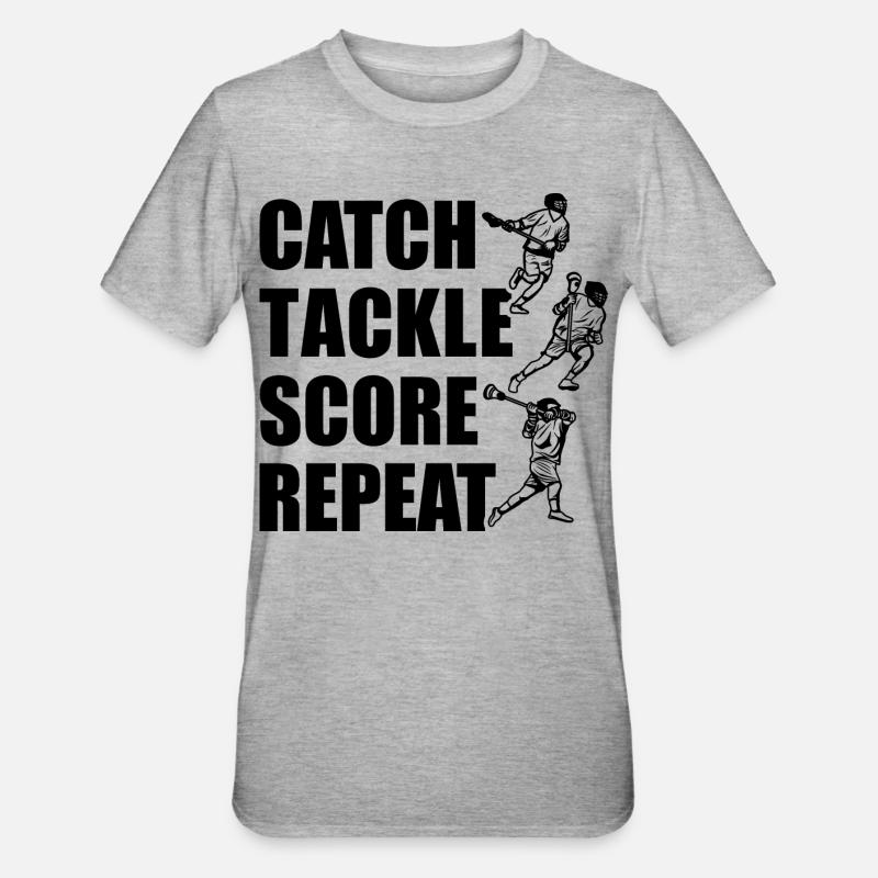 Attraper, plaquer, pointer, répéter - T-shirt polycoton Unisexe - gris chiné