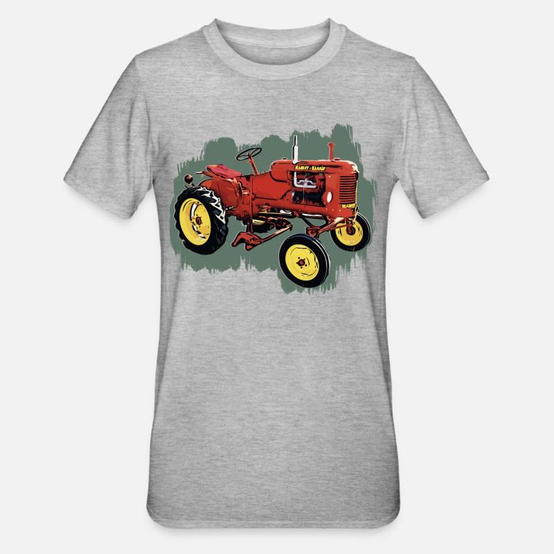 Traktor M H Pony - Unisex Polycotton T-Shirt - Grau meliert