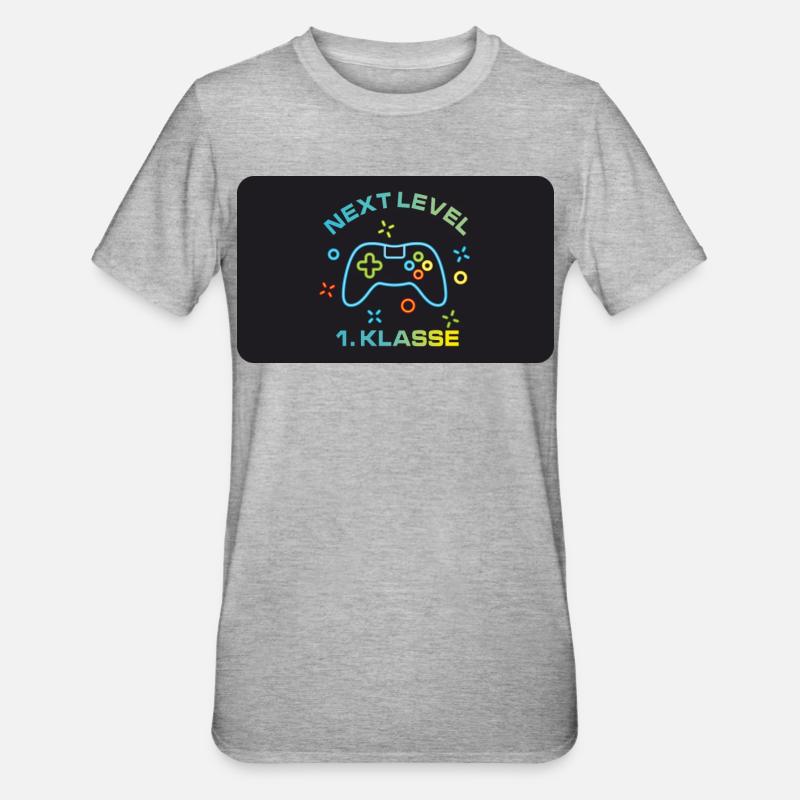 Game Controller - Next Level 1st Class - Unisex Polycotton T-Shirt - heather grey
