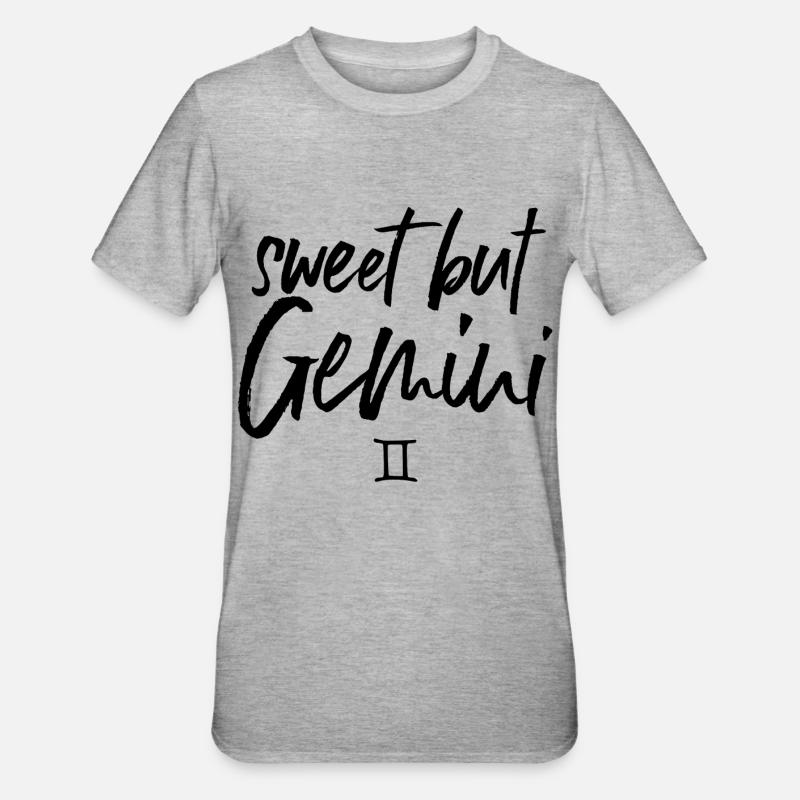 Zodiaque des Gémeaux doux mais GÉMEAUX - T-shirt polycoton Unisexe - gris chiné