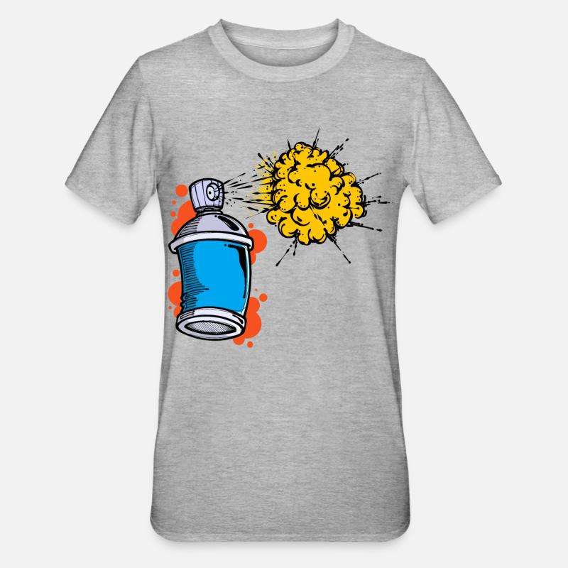 Zeichnen Illustration Graffiti Spraydose Sprayer - Unisex Polycotton T-Shirt - Grau meliert
