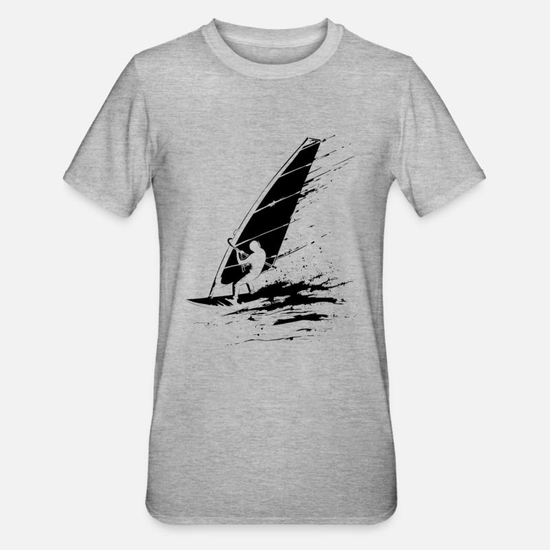 Windsurfers - Unisex Polycotton T-Shirt - heather grey