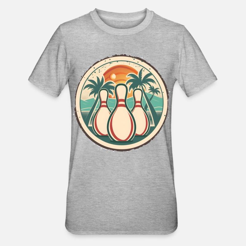 Bowling Graphics - Unisex Polycotton T-Shirt - heather grey