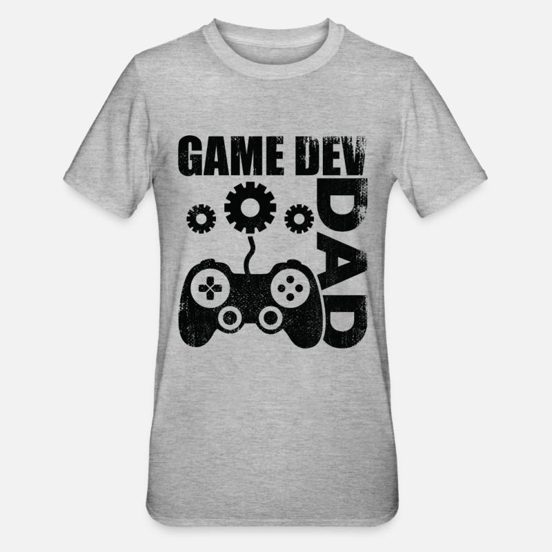 Game Dev Father - Unisex Polycotton T-Shirt - heather grey