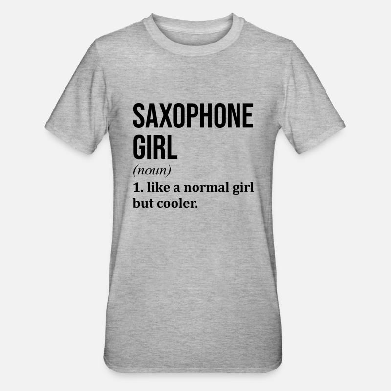 Saxophon - Unisex Polycotton T-Shirt - Grau meliert