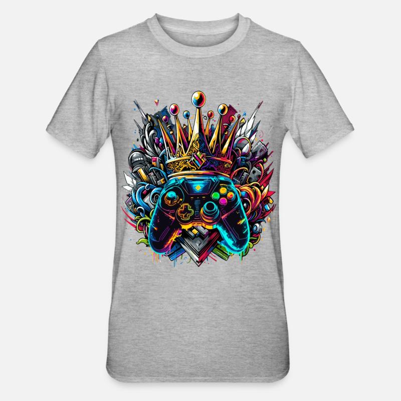 Royal Graffiti Gaming Controller - Unisex Polycotton T-Shirt - heather grey