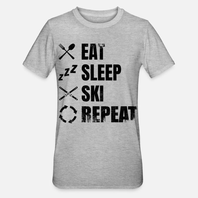 Routine des amateurs de ski - T-shirt polycoton Unisexe - gris chiné