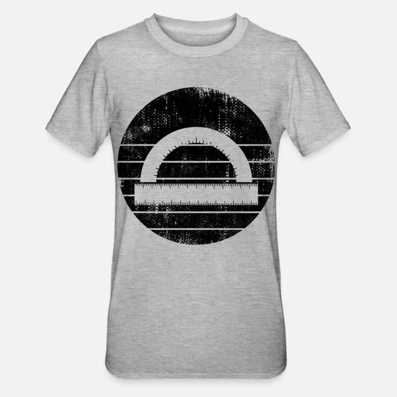 Protractor Ruler - Unisex Polycotton T-Shirt - heather grey