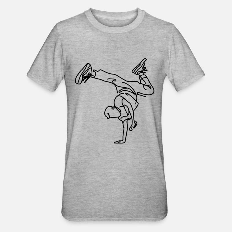 Garçon de breakdance - T-shirt polycoton Unisexe - gris chiné