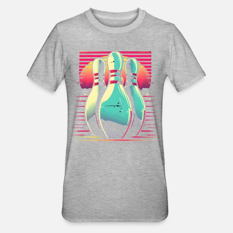 Bowling Synthwave - T-shirt polycoton Unisexe - gris chiné