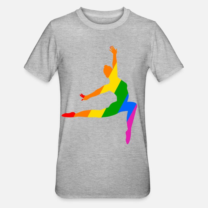 Ballet Danse dans l’arc-en-ciel - T-shirt polycoton Unisexe - gris chiné