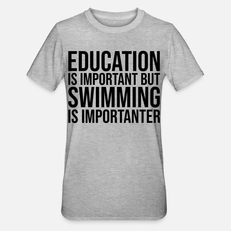 Schwimmen - Unisex Polycotton T-Shirt - Grau meliert
