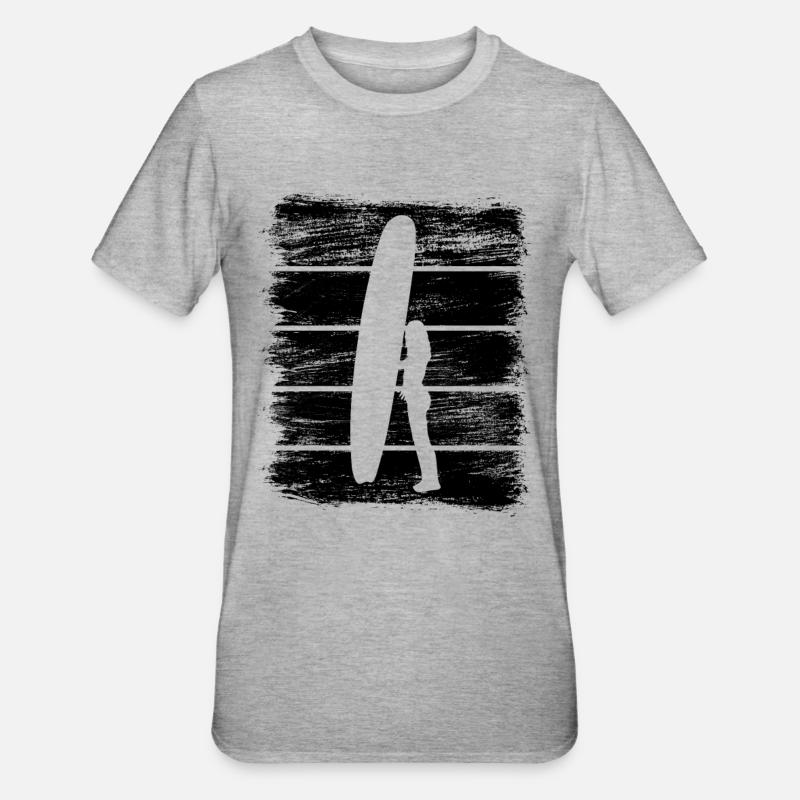 Fille surfeuse - T-shirt polycoton Unisexe - gris chiné
