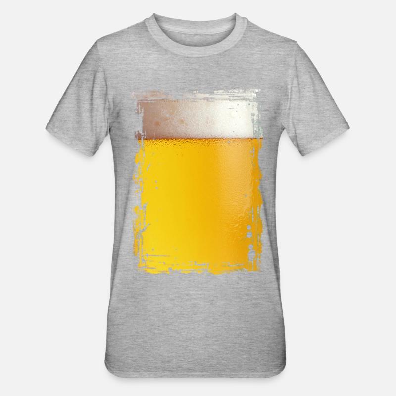 Bier - Unisex Polycotton T-Shirt - Grau meliert