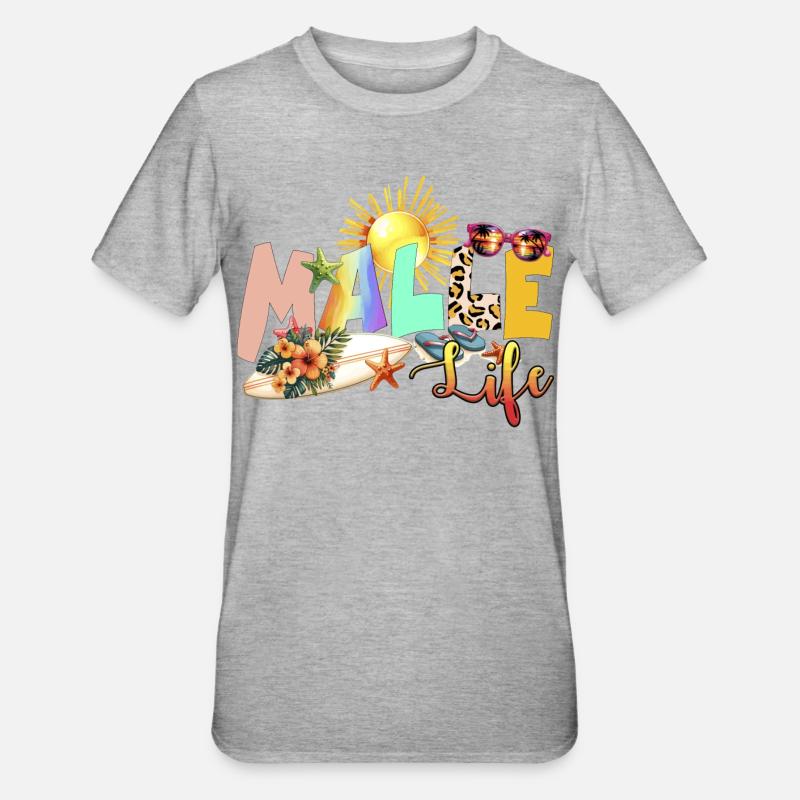 Strand Leben Sommer Vibe - Unisex Polycotton T-Shirt - Grau meliert