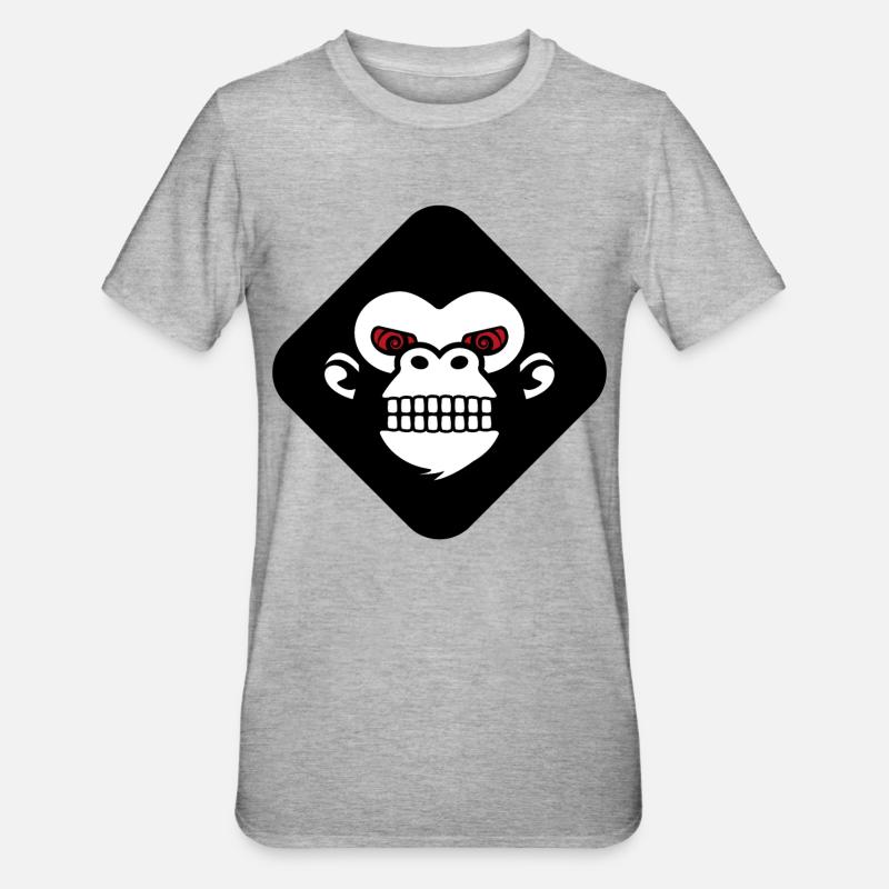Logo des dents de gorille - T-shirt polycoton Unisexe - gris chiné