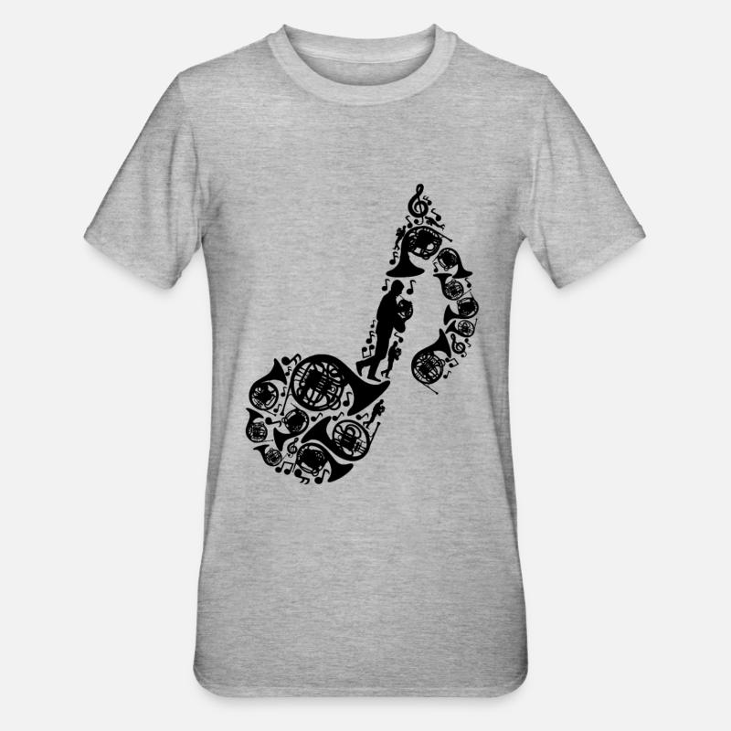 Waldhorn - Unisex Polycotton T-Shirt - Grau meliert