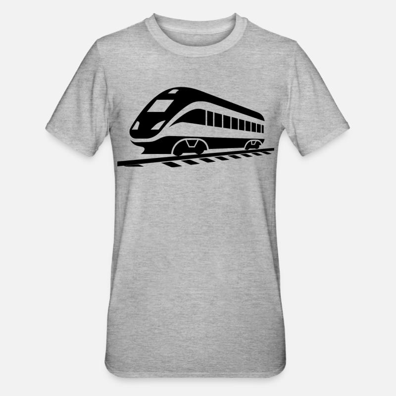 Chemin de fer - T-shirt polycoton Unisexe - gris chiné