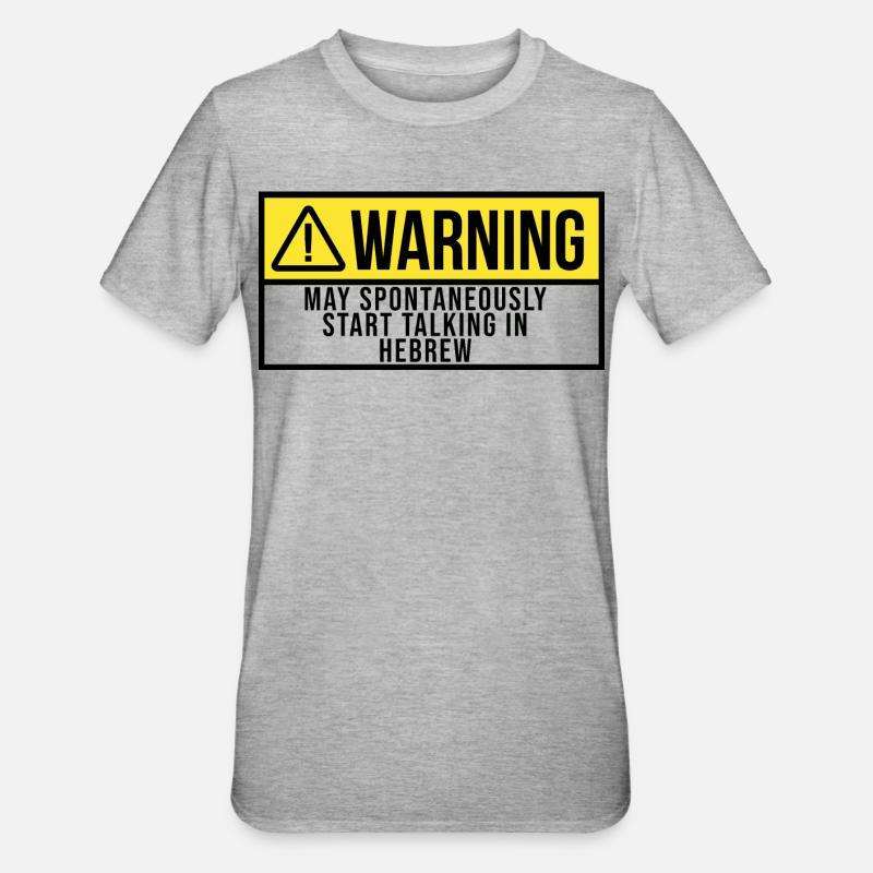 Hebräisch - Unisex Polycotton T-Shirt - Grau meliert