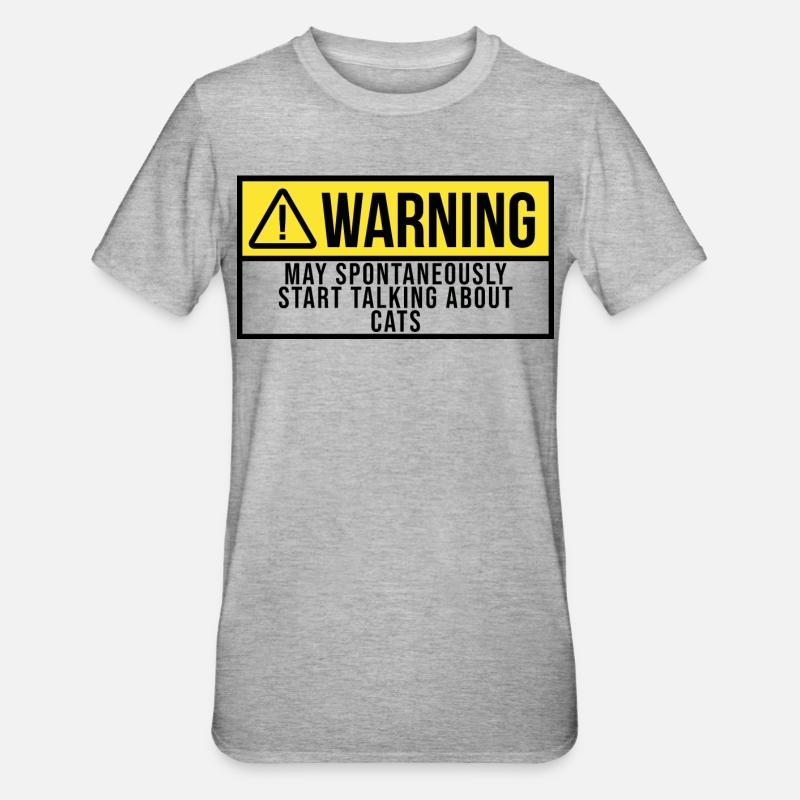 Katze - Unisex Polycotton T-Shirt - Grau meliert