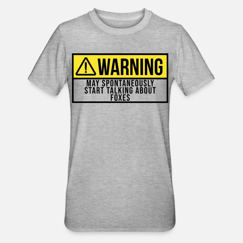 Fox - Unisex Polycotton T-Shirt - heather grey