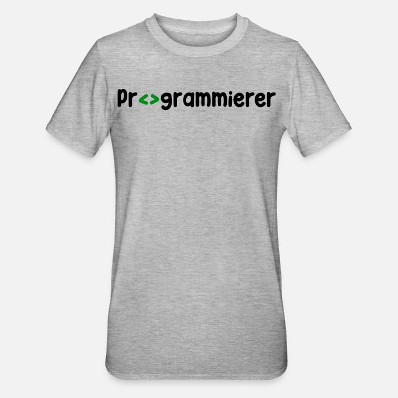 Programmierer Developer Webentwickler Skripting - Unisex Polycotton T-Shirt - Grau meliert