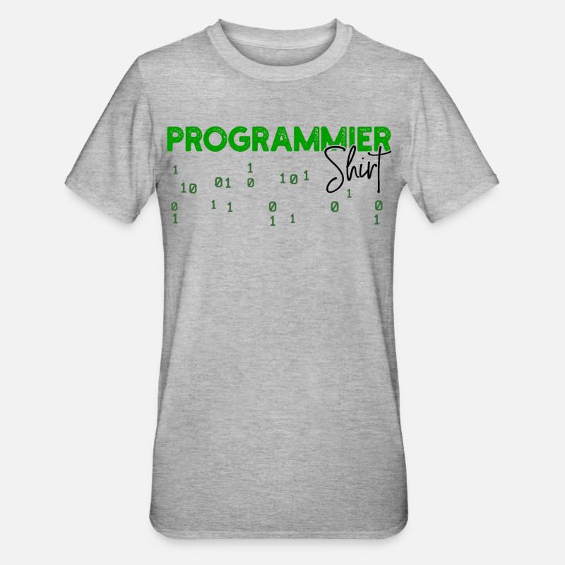 Programmeur Développeur Code Statement Scripting - T-shirt polycoton Unisexe - gris chiné