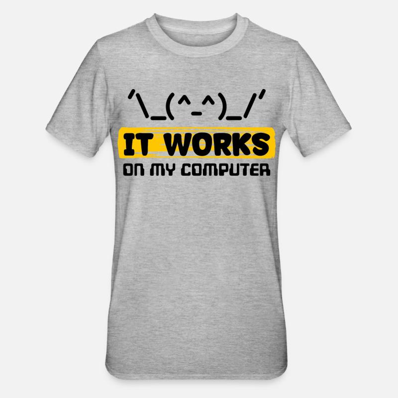 Coden Skripting Computerfreak Developer Statement - Unisex Polycotton T-Shirt - Grau meliert