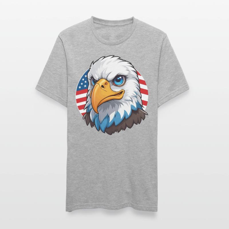 USA Flag Eaglehead Bald Eagle Unisex Polycotton T-Shirt