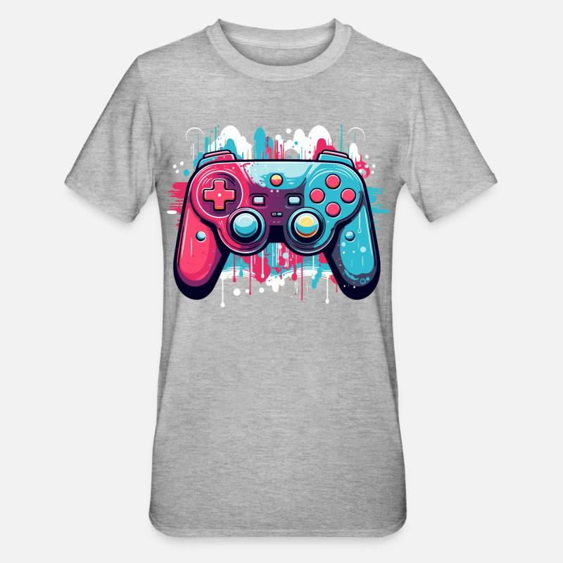 Game Controller - Unisex Polycotton T-Shirt - Grau meliert