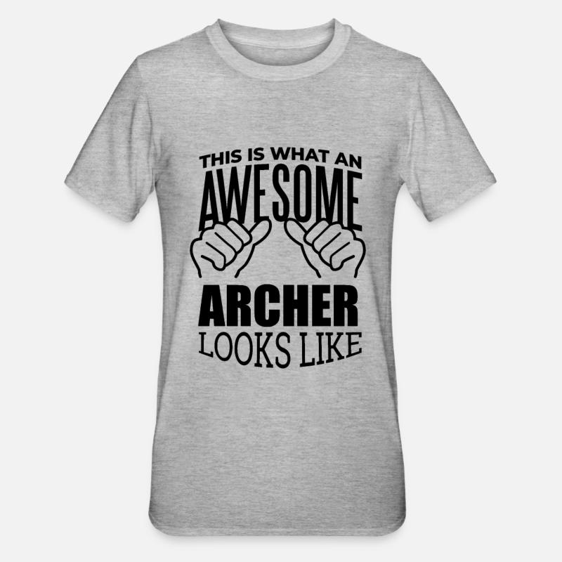 Bogenschießen - Unisex Polycotton T-Shirt - Grau meliert