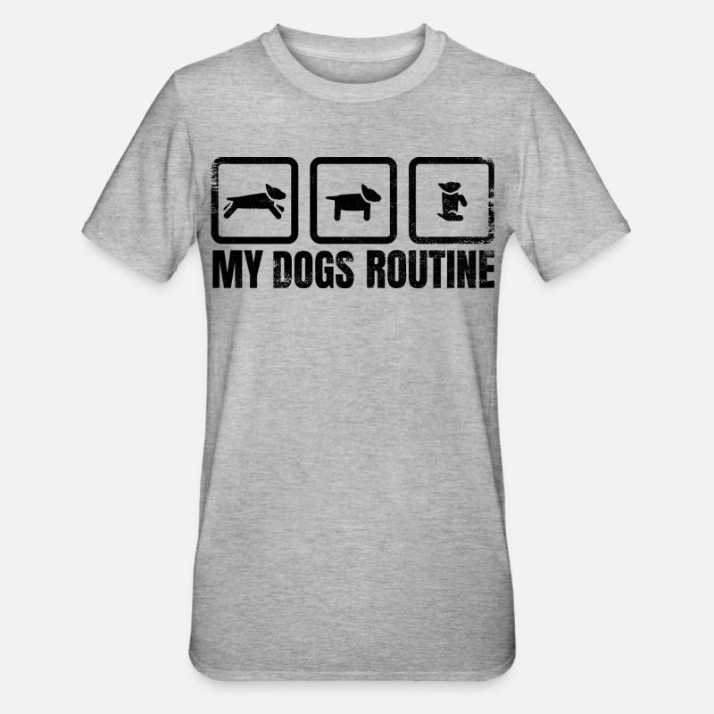 Routine canine - T-shirt polycoton Unisexe - gris chiné
