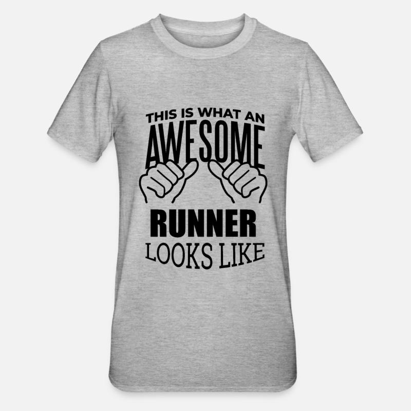 coureur - T-shirt polycoton Unisexe - gris chiné
