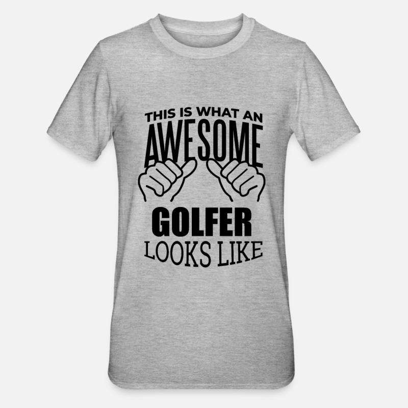 Golf spielend - Unisex Polycotton T-Shirt - Grau meliert