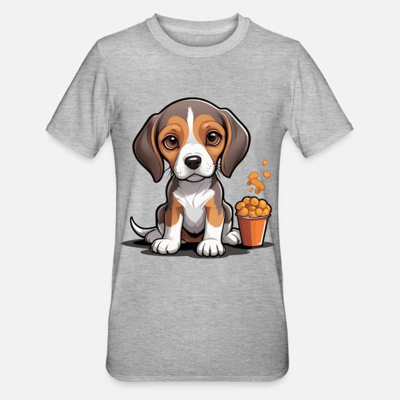 L’heure de la collation Beagle - T-shirt polycoton Unisexe - gris chiné